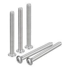 #10-32x2 Button Head Socket Cap Screws, 100pcs 304 Stainless Steel Fasteners Hex Bolts Screws, Full Thread Hex Drive Screws