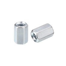 5pcs M5x8x12mm Coupling Nuts - Galvanized Carbon Steel Hex Threaded Rod Coupler for Furniture, Electronic, Industrial