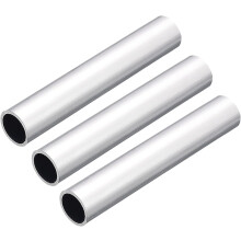 6063 Aluminum Round Tube, 19mm OD 16mm Inner Dia 100mm Length Pipe Tubing for Industry DIY Projects, 3 Pcs