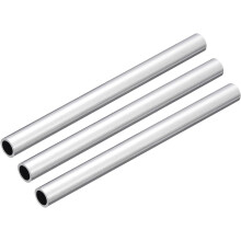 6063 Aluminum Round Tube, 8mm OD 6mm Inner Dia 100mm Length Pipe Tubing for Industry DIY Projects, 3 Pcs