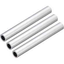 6063 Aluminum Round Tube, 12mm OD 8mm Inner Dia 100mm Length Pipe Tubing for Industry DIY Projects, 3 Pcs