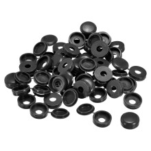 200Pcs 6mm Hinged Screw Cover Caps Plastic Fold Screw Snap Covers Washer Flip Screw Protection Cover for M4 M5 M6 Screws, Black