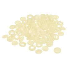 100Pcs 5mm Hinged Screw Cover Caps Plastic Fold Screw Snap Covers Washer Flip Screw Protection Cover for M3 M4 M5 Screws, Beige