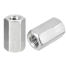M10 x 1.5-Pitch 30mm Length Coupling Nuts, 4pcs 304 Stainless Steel Metric Hex Rod Coupling Nuts