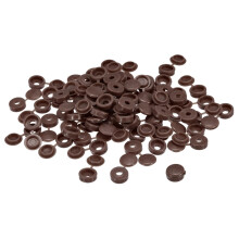 100Pcs 3mm Hinged Screw Cover Caps Plastic Fold Screw Snap Covers Washer Flip Screw Protection Cover for M1 M2 M3 Screws, Dark Brown