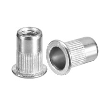 5/16-18 Rivet Nuts, 20pcs 304 Stainless Steel Knurled Flat Head Threaded Insert Nuts for Metal, Plastic