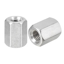 M12 x 1.75-Pitch 25mm Length Coupling Nuts, 2pcs 304 Stainless Steel Metric Hex Rod Coupling Nuts
