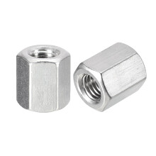 M10 x 1.5-Pitch 20mm Length Coupling Nuts, 2pcs 304 Stainless Steel Metric Hex Rod Coupling Nuts