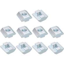 T Nuts, 30pcs - Nickel Plated Carbon Steel T Slot Bolts, 4040 Series M8 Hammer Head Fastener, Sliding T Nuts for Aluminum Extrusion Profile (Silver)