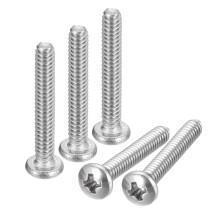#4-40x3/4 Pan Head Machine Screws, 304 Stainless Steel 18-8 Screw, Phillips Drive, Fully Threaded, Bright Finish, Pack of 25