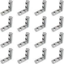 L-Shape Interior Joint Bracket, 16Pcs Inside Corner Connectors for 3030 Series Aluminum Extrusion Profile Slot 8mm (Silver)