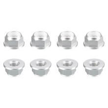 Nylon Insert Hex Lock Nuts, 8pcs - M3 x 0.5mm Aluminum Alloy Self-Locking Nut, Anodizing Flange Lock Nut for Fasteners(Silver)