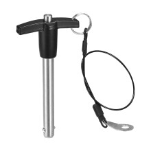 T Handle Lock Pins, 3/8" Pin Dia. 2-3/4" Usage Length Stainless Steel Push-Button Quick Release Pin with Lanyard Cable (9.5mm-70mm)