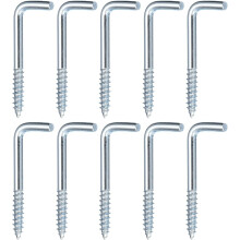 50pcs Square Bend Hooks, 40mm/1.57" Carbon Steel Self-Tapping Screw-in Hanger Ceiling Hooks Cup Hook for Indoor and Outdoor