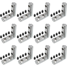 L-Shape Interior Joint Bracket, 12Pcs Inside Corner Connectors with M5 Screws for 3030 Series Aluminum Extrusion Profile Slot 8mm (Silver)