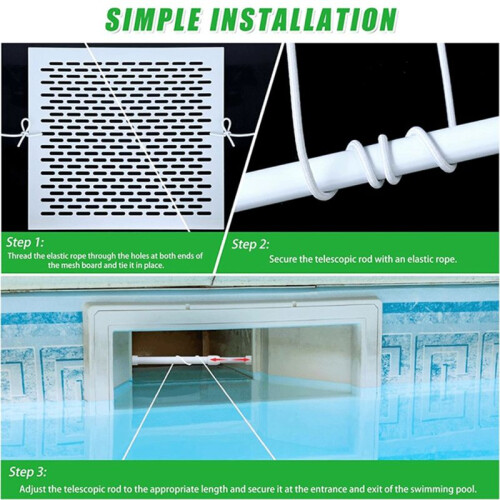Skimmer Guard Kit Pool Skimmer Net Leaf Skimmer Catcher Shield Protective Spring Action Net System Leaf Protection 2