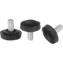 20pcs M4 x 8mm Metric Male Thread Knurled Knobs, Thumb Screw Clamping Knobs Grip Plastic Handle Hand Knobs with Threaded Stud, Black