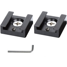 Cold Shoe Mount Aluminium Adapterbeslag Hot Shoe med 1/4 gevind til kamerabur Flash Shoe Mount (2 stk.)