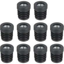 10Pcs M8 Threaded Inserts for 19mm/0.75" OD Round Tube, Black Plastic Plug Caster Inserts for Chair End Caps & Furniture Leg Plugs