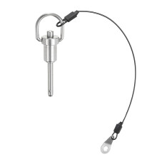 Ball Locking Pins with Button Handle, 5mm Pin Dia. 25mm Usage Length Push-Button Quick Release Pin with Lanyard Cable, 304 Stainless Steel