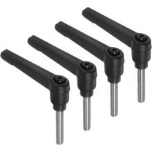4pcs Clamping Lever Handles, M6 x 30mm 304 Stainless Steel Threaded Male Stud, Adjustable Handles Locking Quick Release Ratchet Push Button Bolt Knobs