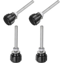 4 Sets Knurled Knobs Thumb Screws with Nuts Washers, Metric M4 x 40mm Male Thread 14mm Plastic Head, Zinc Plated Carbon Steel Stud Hand Knobs Clamping