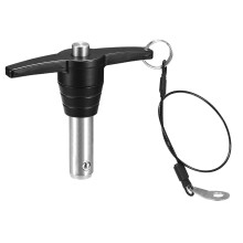 T Handle Lock Pins, 5/8" Pin Dia. 1-3/16" Usage Length Stainless Steel Push-Button Quick Release Pin with Lanyard Cable (16mm-30mm)