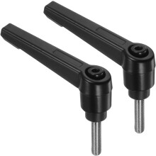 2pcs Clamping Lever Handles, M5 x 20mm 304 Stainless Steel Threaded Male Stud, Adjustable Handles Locking Quick Release Ratchet Push Button Bolt Knobs