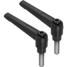 2pcs Clamping Lever Handles, M8 x 20mm 304 Stainless Steel Threaded Male Stud, Adjustable Handles Locking Quick Release Ratchet Push Button Bolt Knobs