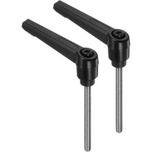 2pcs Clamping Lever Handles, M5 x 60mm 304 Stainless Steel Threaded Male Stud, Adjustable Handles Locking Quick Release Ratchet Push Button Bolt Knobs