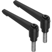 2pcs Clamping Lever Handles, M10 x 28mm 304 Stainless Steel Threaded Male Stud, Adjustable Handles Locking Quick Release Ratchet Push Button Bolt Knob