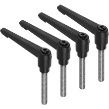 4pcs Clamping Lever Handles, M10 x 50mm 304 Stainless Steel Threaded Male Stud, Adjustable Handles Locking Quick Release Ratchet Push Button Bolt Knob