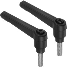 2pcs Clamping Lever Handles, M6 x 15mm 304 Stainless Steel Threaded Male Stud, Adjustable Handles Locking Quick Release Ratchet Push Button Bolt Knobs
