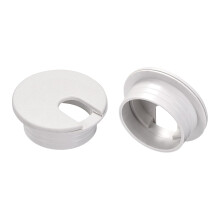 2Pcs Cable Hole Cover, 1.38Inch/35mm ABS Desk Cable Wire Cord Grommet Hole Cover for Office Computer Desk Wire Organizer, White