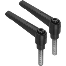 2pcs Clamping Lever Handles, M8 x 30mm 304 Stainless Steel Threaded Male Stud, Adjustable Handles Locking Quick Release Ratchet Push Button Bolt Knobs