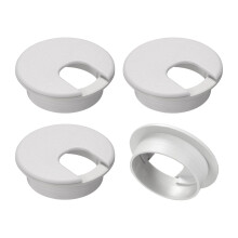 4Pcs Cable Hole Cover, 2Inch/50mm ABS Desk Cable Wire Cord Grommet Hole Cover for Office Computer Desk Wire Organizer, White