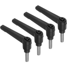 4pcs Clamping Lever Handles, M6 x 15mm 304 Stainless Steel Threaded Male Stud, Adjustable Handles Locking Quick Release Ratchet Push Button Bolt Knobs
