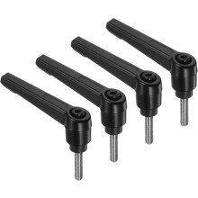 4pcs Clamping Lever Handles, M5 x 20mm 304 Stainless Steel Threaded Male Stud, Adjustable Handles Locking Quick Release Ratchet Push Button Bolt Knobs