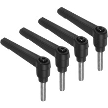 4pcs Clamping Lever Handles, M6 x 20mm 304 Stainless Steel Threaded Male Stud, Adjustable Handles Locking Quick Release Ratchet Push Button Bolt Knobs