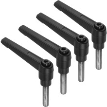 4pcs Clamping Lever Handles, M8 x 30mm 304 Stainless Steel Threaded Male Stud, Adjustable Handles Locking Quick Release Ratchet Push Button Bolt Knobs