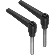 2pcs Clamping Lever Handles, M8 x 45mm 304 Stainless Steel Threaded Male Stud, Adjustable Handles Locking Quick Release Ratchet Push Button Bolt Knobs
