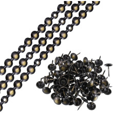 3Pcs Upholstery Tacks Strips, 1Meter Glossy Decorative Nail Trims for Sofa Headboard Chair Furniture with Upholstery Nails (11mm Black-Gold)