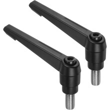2pcs Clamping Lever Handles, M12 x 25mm 304 Stainless Steel Threaded Male Stud, Adjustable Handles Locking Quick Release Ratchet Push Button Bolt Knob