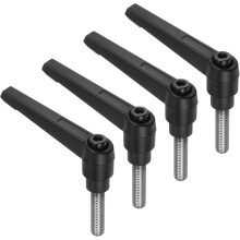 4pcs Clamping Lever Handles, M8 x 25mm 304 Stainless Steel Threaded Male Stud, Adjustable Handles Locking Quick Release Ratchet Push Button Bolt Knobs