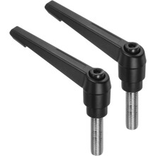 2pcs Clamping Lever Handles, M12 x 40mm 304 Stainless Steel Threaded Male Stud, Adjustable Handles Locking Quick Release Ratchet Push Button Bolt Knob