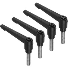 4pcs Clamping Lever Handles, M10 x 30mm 304 Stainless Steel Threaded Male Stud, Adjustable Handles Locking Quick Release Ratchet Push Button Bolt Knob