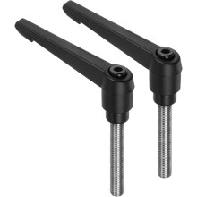 2pcs Clamping Lever Handles, M10 x 50mm 304 Stainless Steel Threaded Male Stud, Adjustable Handles Locking Quick Release Ratchet Push Button Bolt Knob