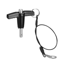 T Handle Lock Pins, 15/64" Pin Dia. 25/64" Usage Length Stainless Steel Push-Button Quick Release Pin with Lanyard Cable (6mm-10mm)