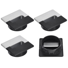 4Pcs Cable Hole Cover, 2-3/8"(60mm) ABS Square Desk Wire Cord Cable Grommets Hole Cover for Office PC Desk Cable Cord Organizer, Black Silver