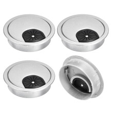 Cable Hole Cover, 4Pcs 2 Inch ABS Desk Cable Wire Cord Grommet Hole Cover for Office Computer Desk Wire Organizer, Silver